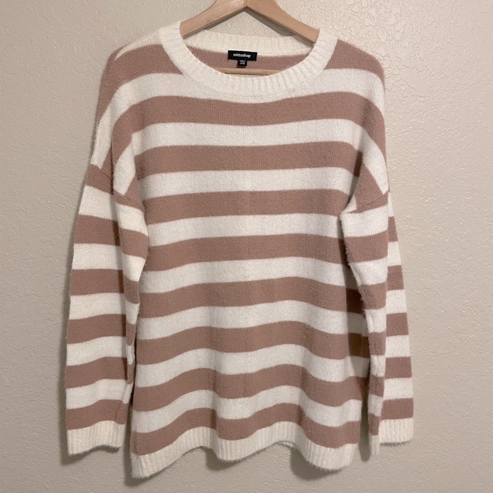 Mittoshop Women’s Long Sleeve Striped Sweater Size M